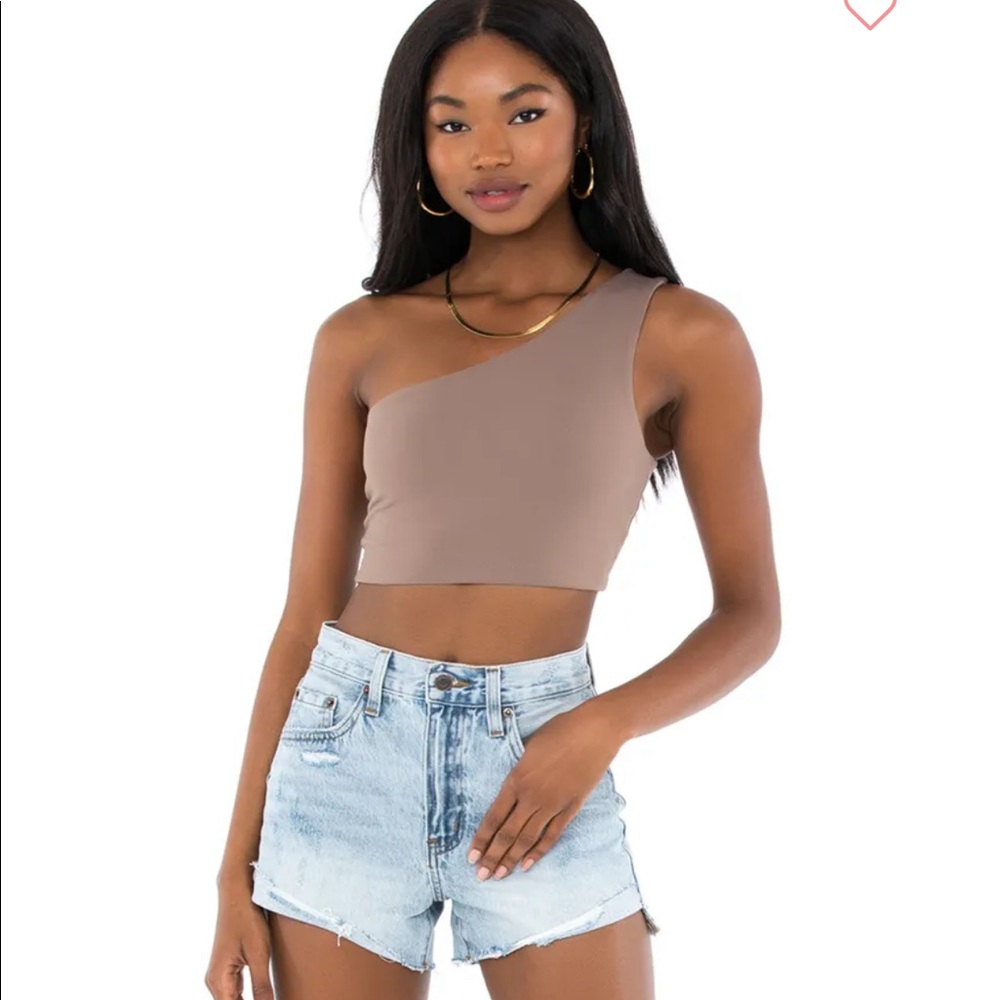 Susana Monaco one Shoulder Crop Top coco XS